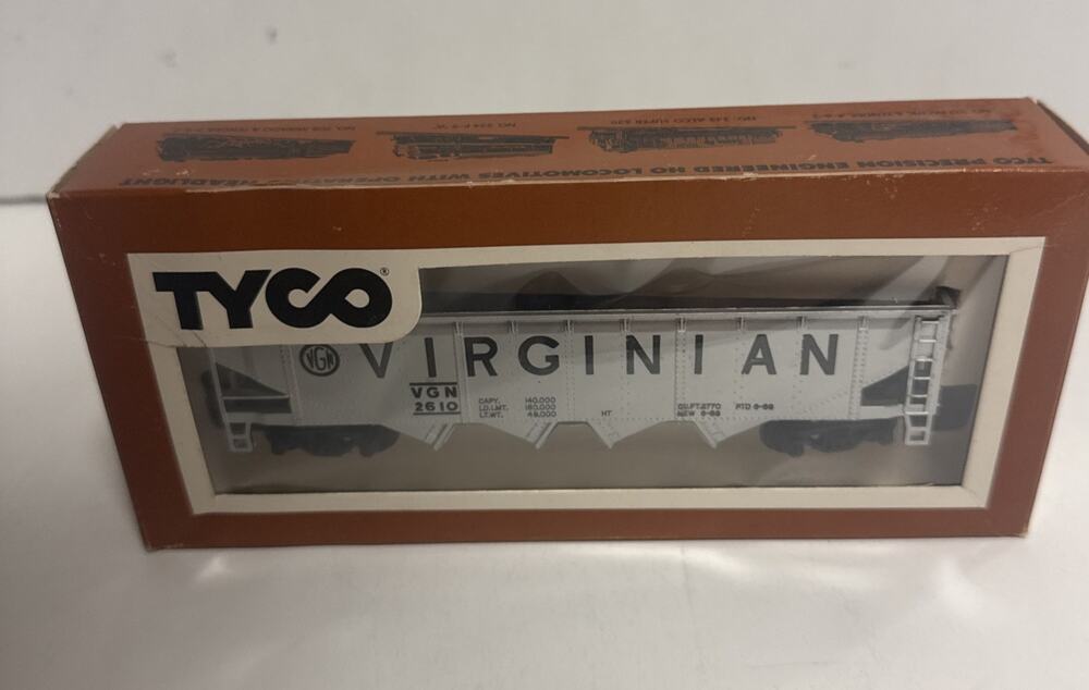 Tyco 344C HO Scale Virginian 4 Bay Hopper Car #2610 Box Old Stock